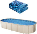 VEVOR 12 x 24 ft Oval Pool Liner, Overlap Style Above Ground Pool Liners, 48-to-54inch Wall Height, Durable Pool Liner, Standard Gauge Vinyl, for Steel Sided Above-Ground Swimming Pools