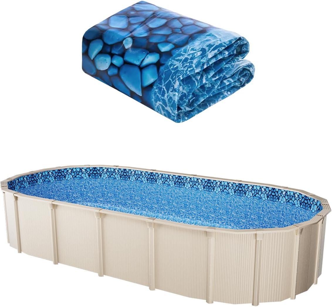 VEVOR 12 x 24 ft Oval Pool Liner, Overlap Style Above Ground Pool Liners, 48-to-54inch Wall Height, Durable Pool Liner, Standard Gauge Vinyl, for Steel Sided Above-Ground Swimming Pools