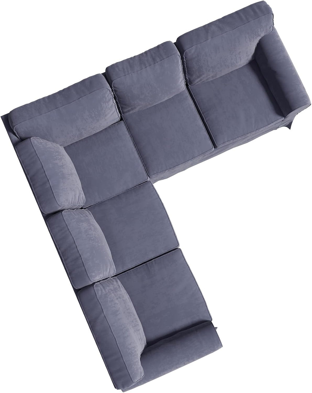 Velvet Pets Friendly Sectional Corner Sofa Covers Made Compatible with IKEA Ektorp 4 Four Seat Couch Sofa Slipcovers (Velvet Light Gray Ektorp 2+2)