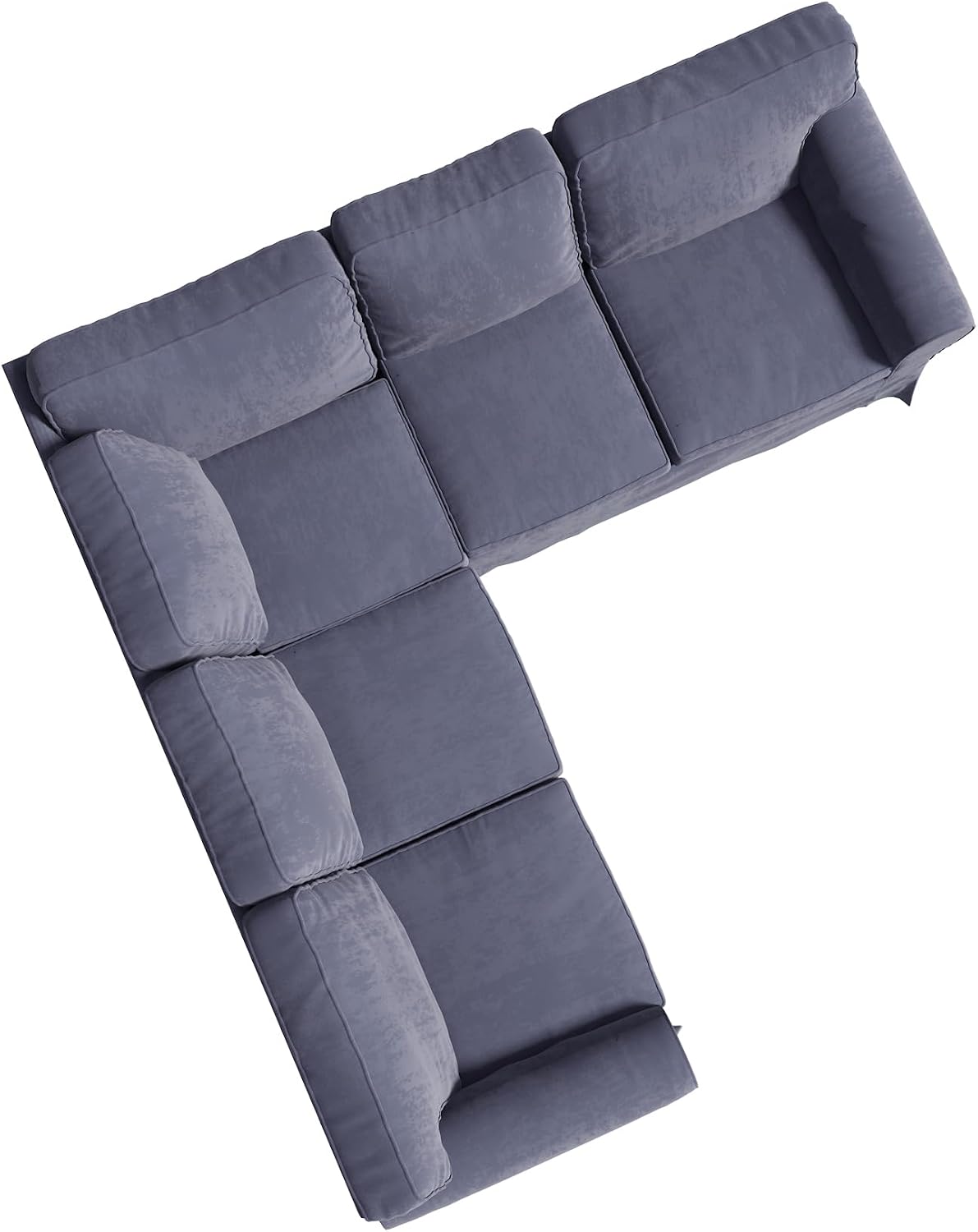 Velvet Pets Friendly Sectional Corner Sofa Covers Made Compatible with IKEA Ektorp 4 Four Seat Couch Sofa Slipcovers (Velvet Light Gray Ektorp 2+2)