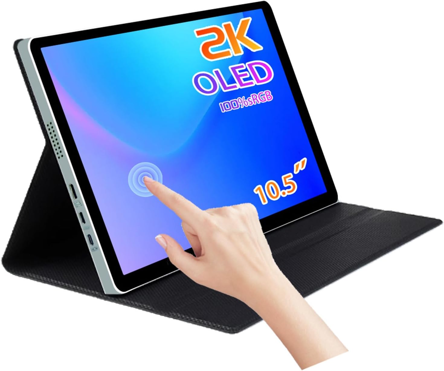 OLED Touchscreen Portable Monitor 10.5' 2k, sRGB 100%,Dual USB-C,HDMI for Laptop Mac Phone PS4/5 Switch