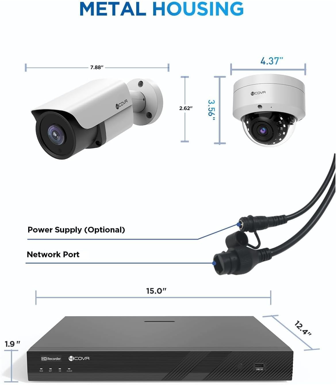 4COVR 4K PoE 32 Channel Security Camera System, 12 Dome IK10 Vandal-Proof 12 Bullet 8MP Commercial IP Camera IP67 Night Vision, AI Human/Vehicle Detection, Business UHD NVR 8TB HDD, LYH54A8M3224