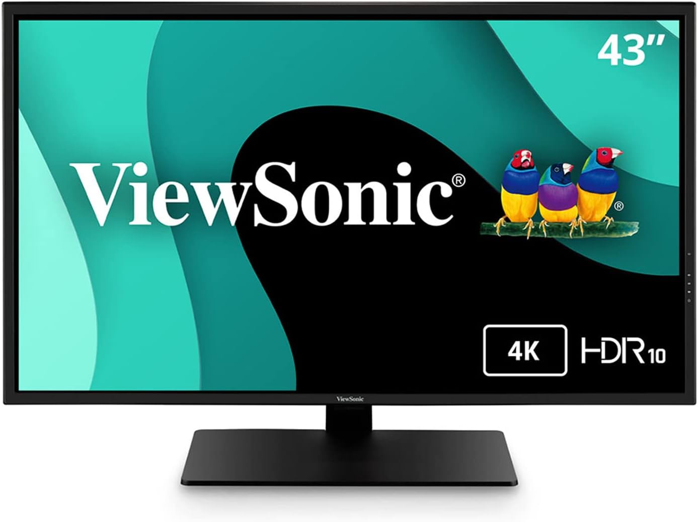 ViewSonic VX4381-4K 43' UHD 4K Monitor Widescreen with HDR10 Support, Eye Care, HDMI, USB, DisplayPort (Renewed)