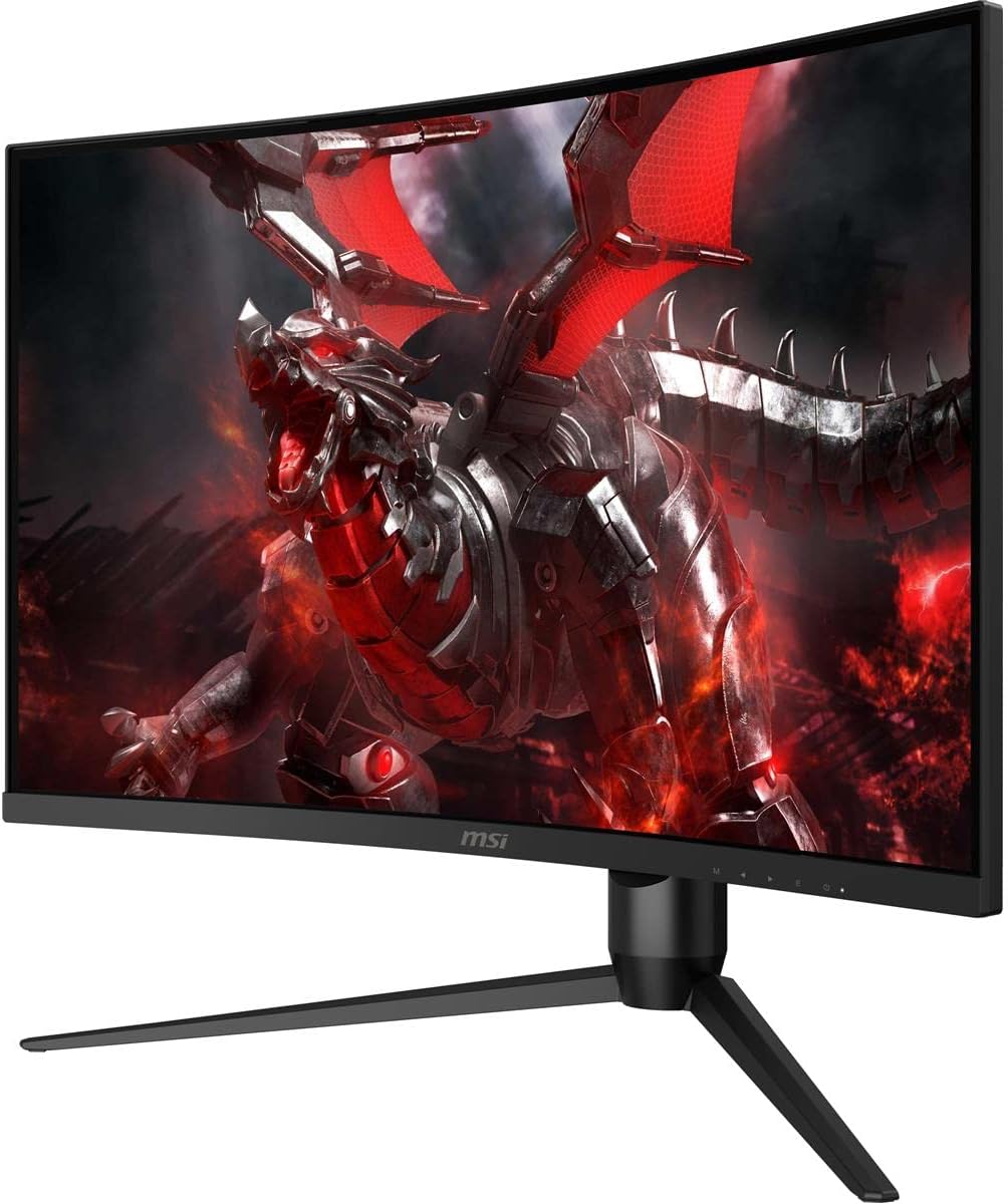 msi MAG27C6F 27-inch 1920 x 1080 (FHD), Rapid VA, Gaming Monitor 180Hz, Adaptive Sync, 0.5ms, HDMI, Display-Port, VESA Mountable, Tilt