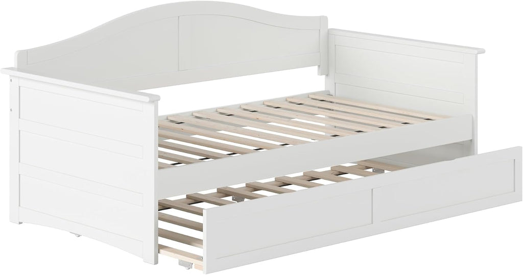 AFI, Acadia Twin Size Wood Daybed Frame with Twin Trundle, White