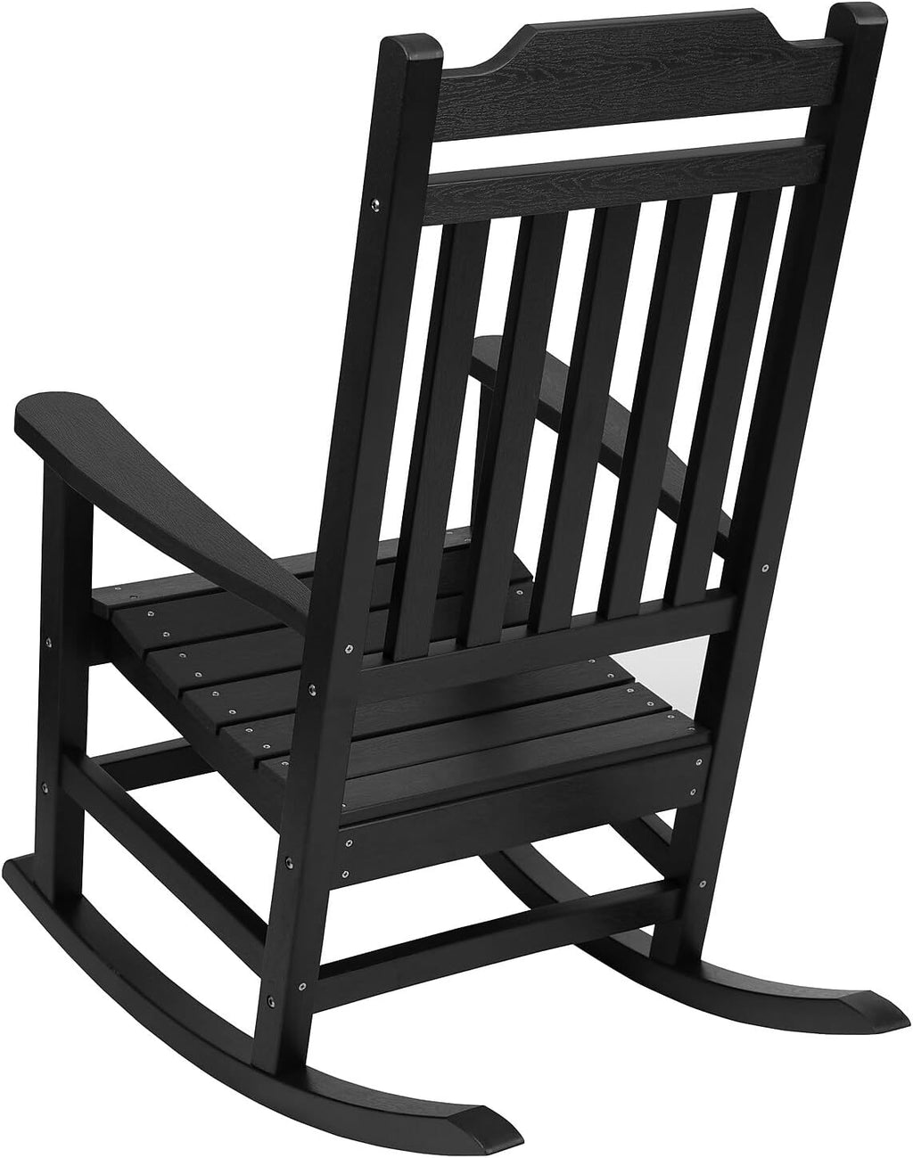 Flash Furniture Winston All-Weather Poly Resin Rocking Chair in Black