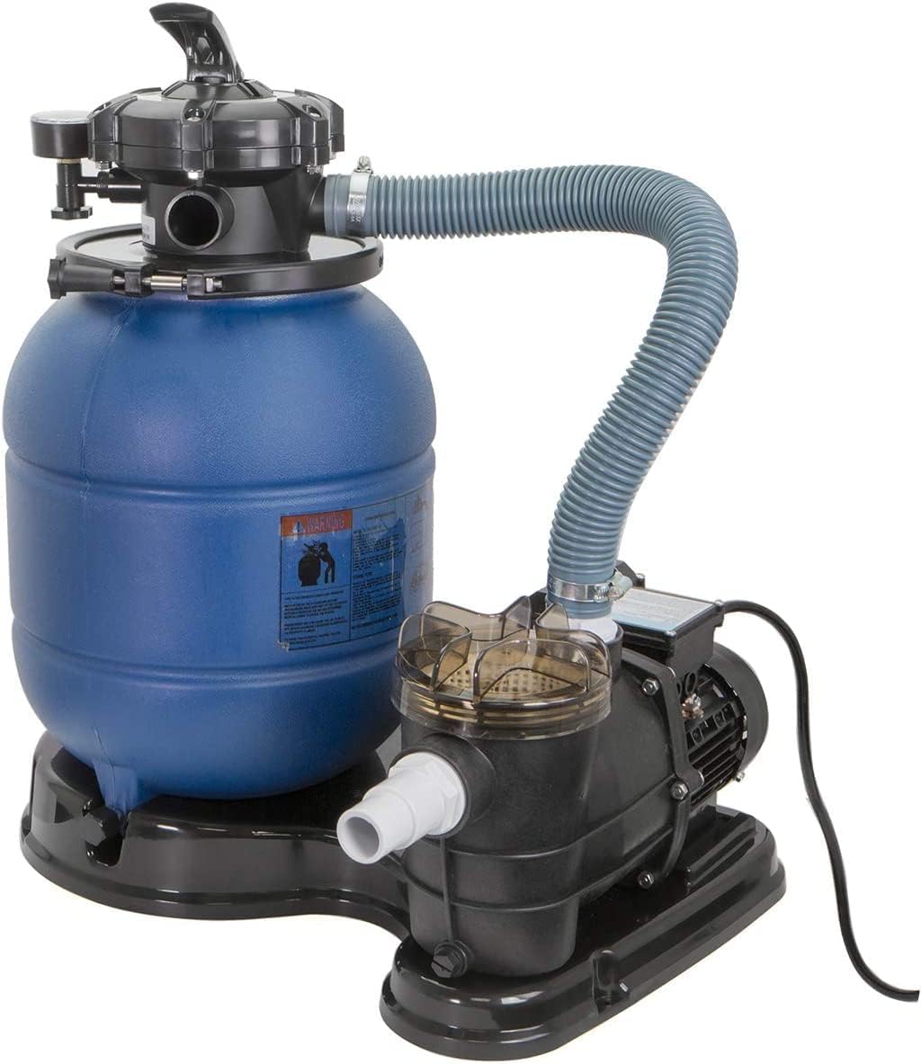 XtremepowerUS 13' Sand Filter 3/4HP Pool Pump 2,400GPH for Above Ground Swimming Pool Multi-Port Valve Up to 10,000 Gallons, 1-1/4'NPT Pool Sand Filter with Enhanced Circulation System