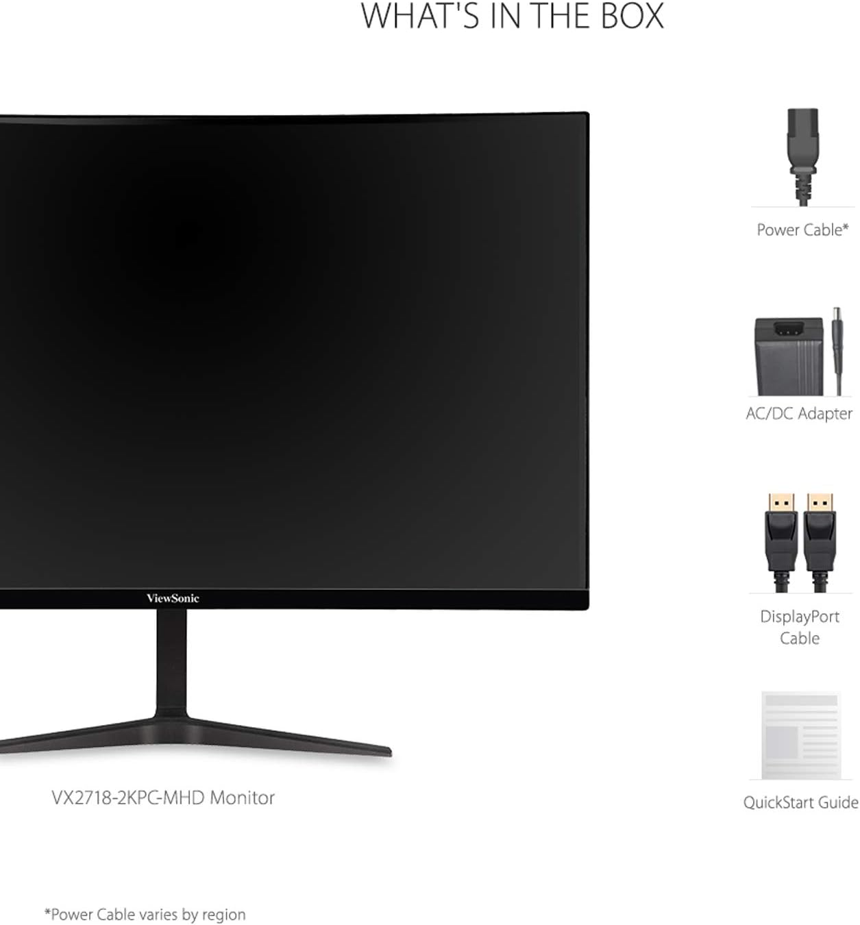 ViewSonic VX2718-2KPC-MHD 27 Inch WQHD 1440p 165Hz 1ms Curved Gaming Monitor with Adaptive-Sync Eye Care HDMI and Display Port (Renewed)