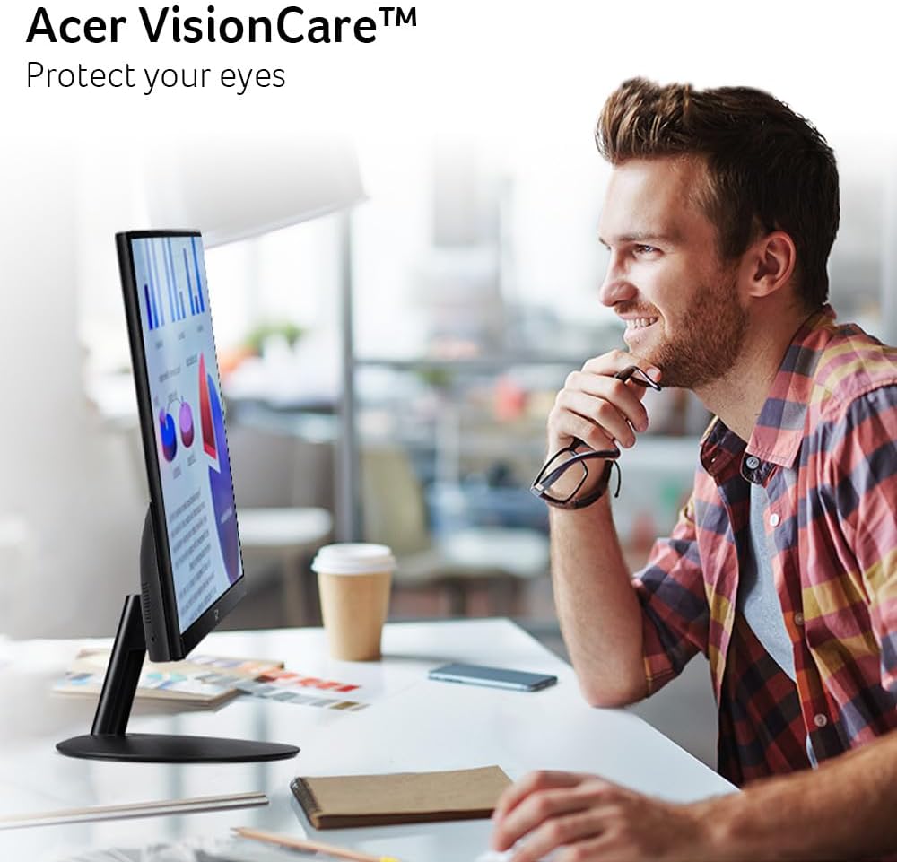 Acer SB242Y EBI 23.8' Full HD (1920 x 1080) IPS Zero-Frame Gaming Office Monitor | AMD FreeSync Technology Ultra-Thin Stylish Design 100Hz 1ms (VRB) Low Blue Light Tilt HDMI & VGA Ports