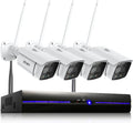 REIGY 3MP WiFi Security Camera System with Floodlight Without Hard Drive, 2K Outdoor Home Surveillance Set 8CH 5MP NVR + 4X 1296P IP Cam, 2-Way Audio Remote View Color Night Vision Motion Detection