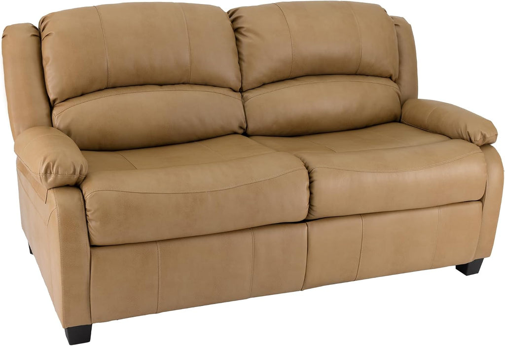 RecPro Charles Collection | 65' RV Hide A Bed Loveseat | Memory Mattress Foam | Sleeper Sofa | Pull Out Couch | RV Furniture | Slideout | Toffee