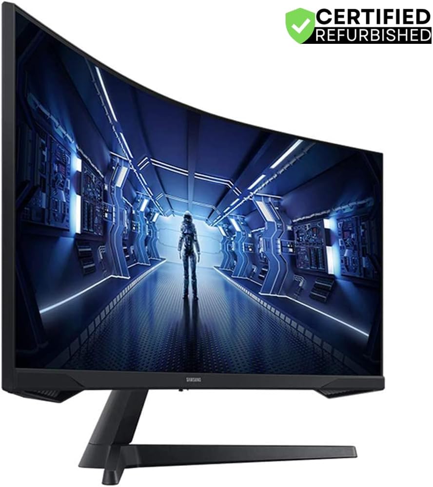 Samsung 34 inch Odyssey G55T WQHD 165Hz 1ms(MPRT) HDR Curved Gaming Monitor - (Renewed)