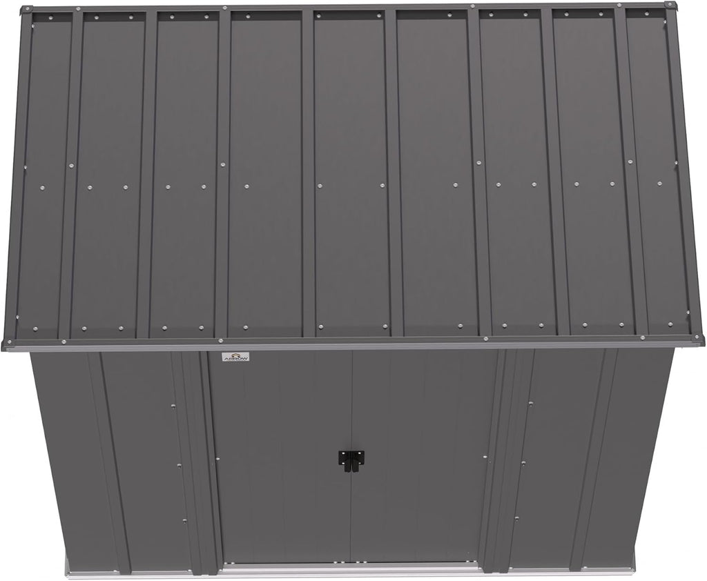 Arrow Sheds 6' x 4' Outdoor Steel Storage Shed, Grey