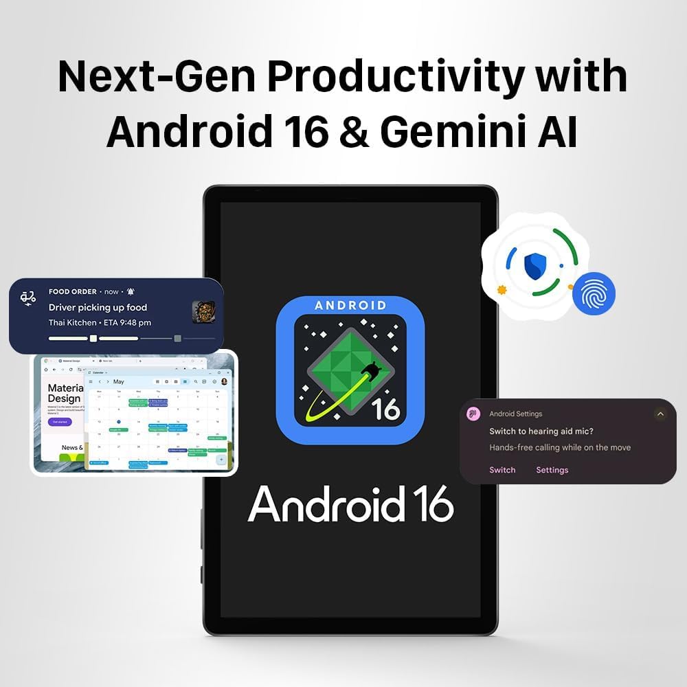 ApoloMedia 11' Tablet, 2026 Android 16 with Octa-core Processor, 8GB RAM+128GB ROM(1TB Expandtion), 7000mAh Battery, HD IPS Large tableta,WiFi 6&BT5.0, Support GMS (Case not Included)