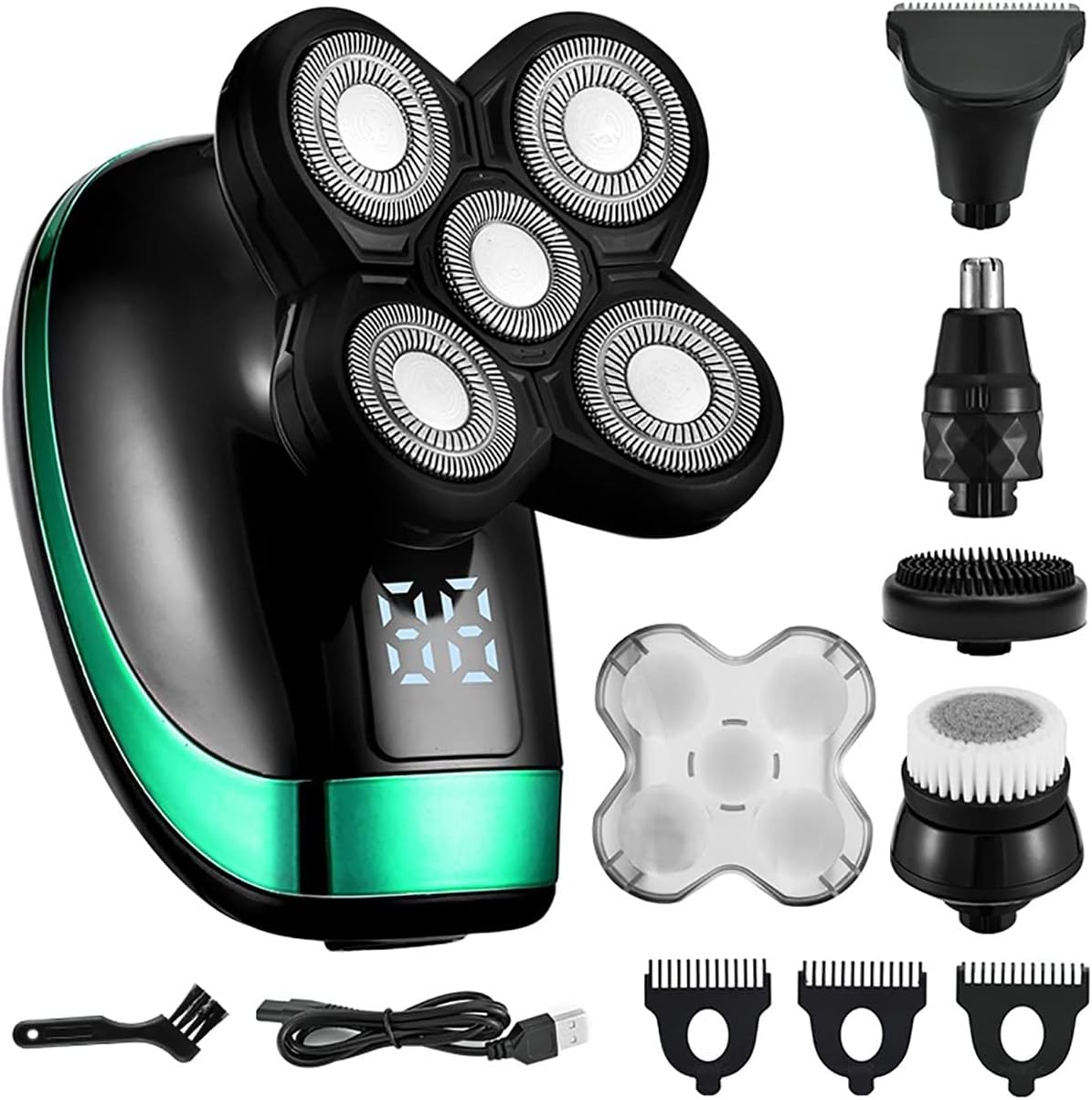 Electric Razor for Men, 5 in 1 Multi Grooming Kit Digital Display Electric Shaver Hair Trimmer Beard Electric Razor Wet Dry Men Facial & Body Shaving Machine