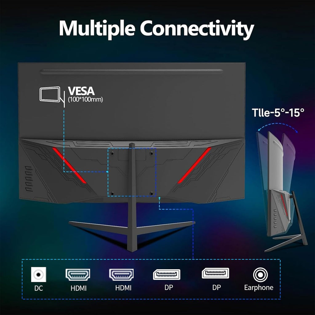 ZZA 27 Inch Curved Monitor 280Hz/240Hz FHD 1080P,Gaming Monitor 1800R VA Screen,Monitor 27 Inch 4000:1 120% sRGB,1Ms,AMD FreeSync,HDR,Low Blue Light,HDMI DP,VESA Support, DP Cable Incl