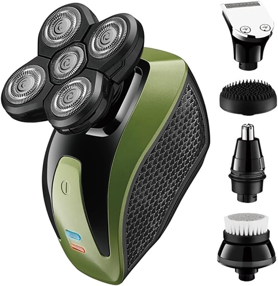 Electric Razor for Men, 5in1 Grooming Kits Electric Shaver Facial Body Electric Rechargeable Razor Men Beard Wet Dry Rotary Bald Shaving Machine