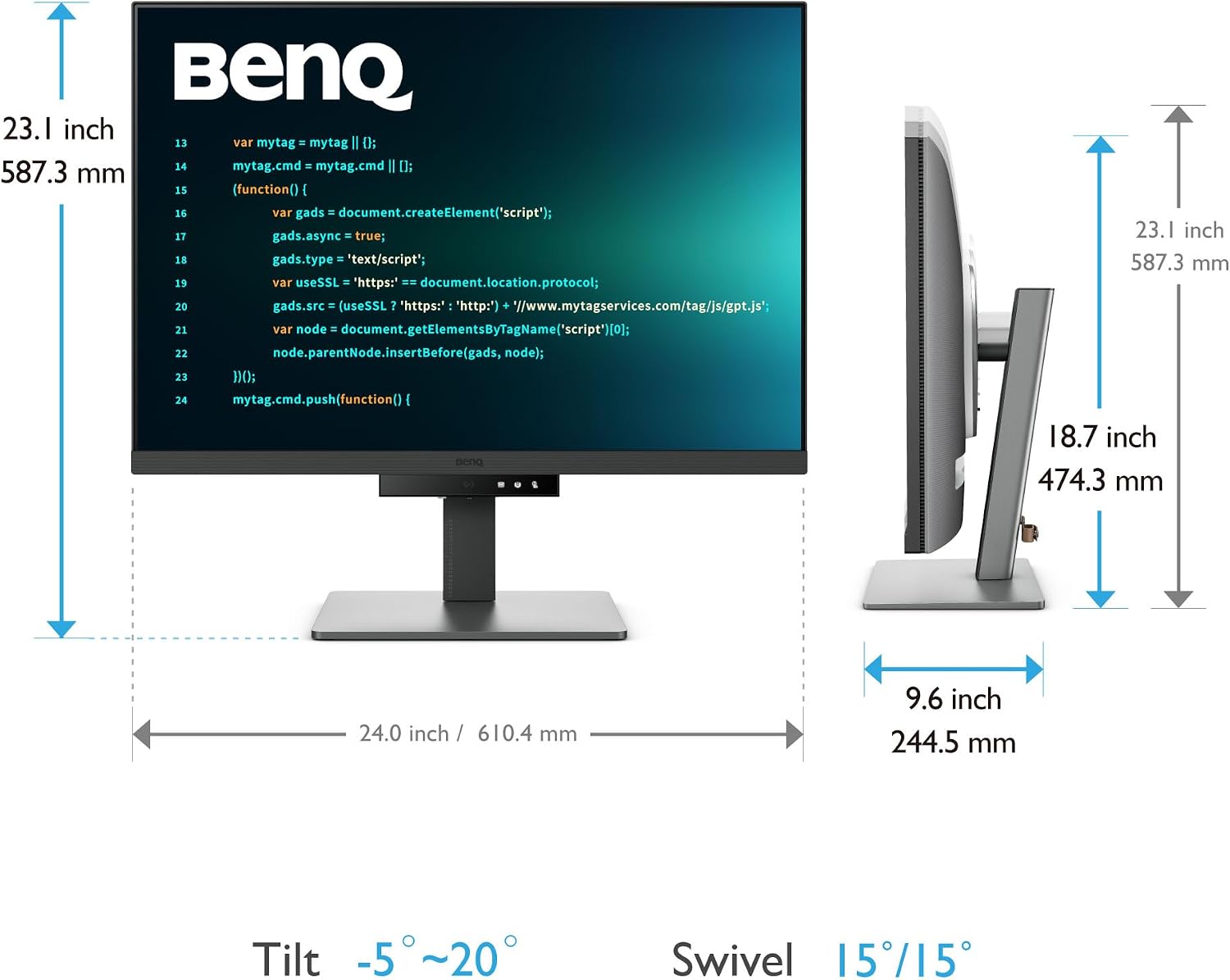 BenQ RD280U 28.2' 4K 3840x2560 3:2 Programming Monitor, Eye-Care, Nano Matte Panel, Coding Modes, MoonHalo Backlight, 90W USB-C, KVM, VESA Mount, Developer Monitor (Renewed)