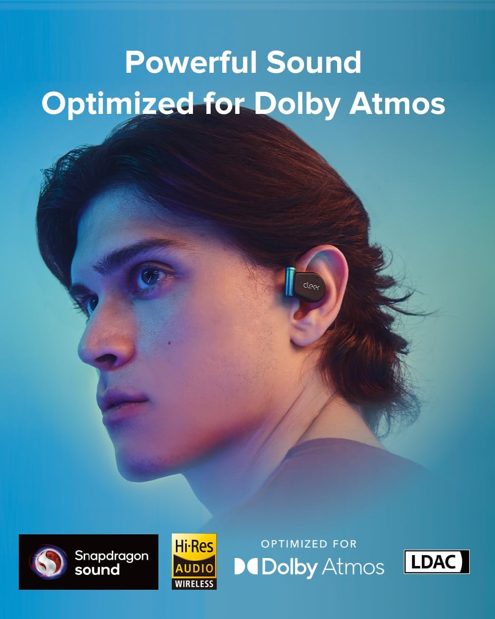 Cleer ARC 3 Gaming Earbuds - True Wireless Open Ear Headphones,Ultra-Low Latency,Snapdragon & Dolby Sound, Bluetooth 5.4, USB-C Dongle,50Hr Battery, Compatible with PS4, PS5, PC, Quest, Switch, Black