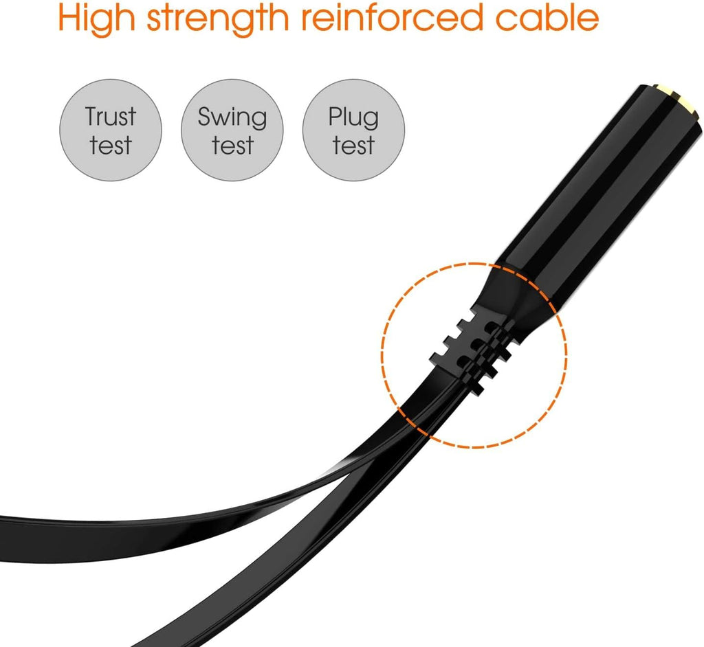 Maeline Headphone Splitter Adapter, 3.5mm Mic Cable for Computer, Headset 3.5mm Female to 2 Dual Male Microphone Audio Stereo Jack Earphones Port to Gaming Speaker PC - 100 Pack