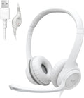 Logitech H390 Gaming Headphones, Wired Headphones with Mic, USB Headset with Microphone for PC, Noise Cancelling Microphone for Video Meetings, Music, Gaming - Off White Total Count 48, Pack of 4