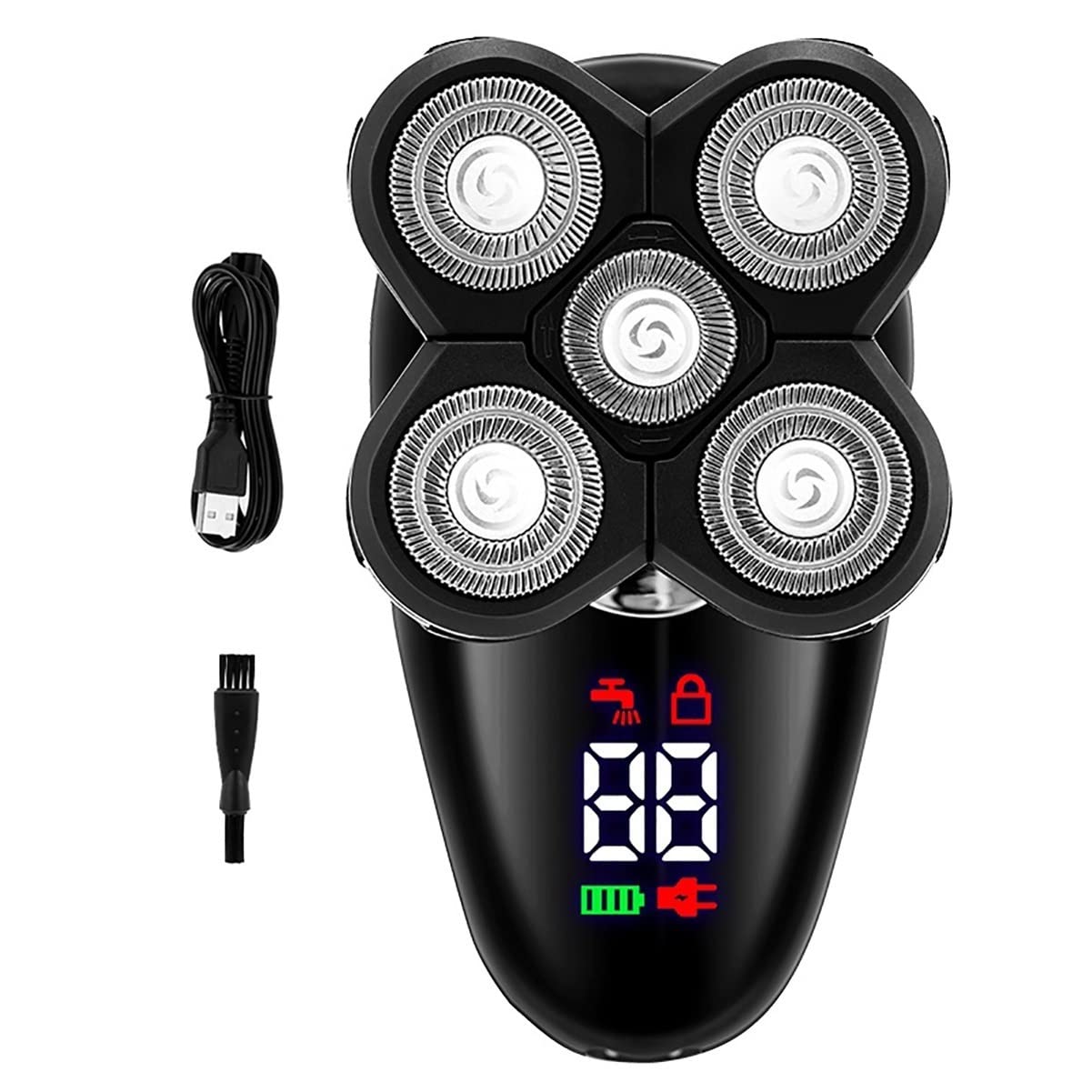 Electric Razor for Men, 5 In 1 Facial&body grooming set electric shaver hair trimmer beard electric razor for men bald shaving machine digital LCD display