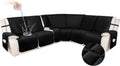 HDCAXKJ 100% Waterproof Velvet Recliner Sectional Couch Covers L Shaped Corner Reclining Sofa Cover Washable Thick Non Slip Sectional Slipcover with Pockets (5 Seat and 1 Middle Console, Black)