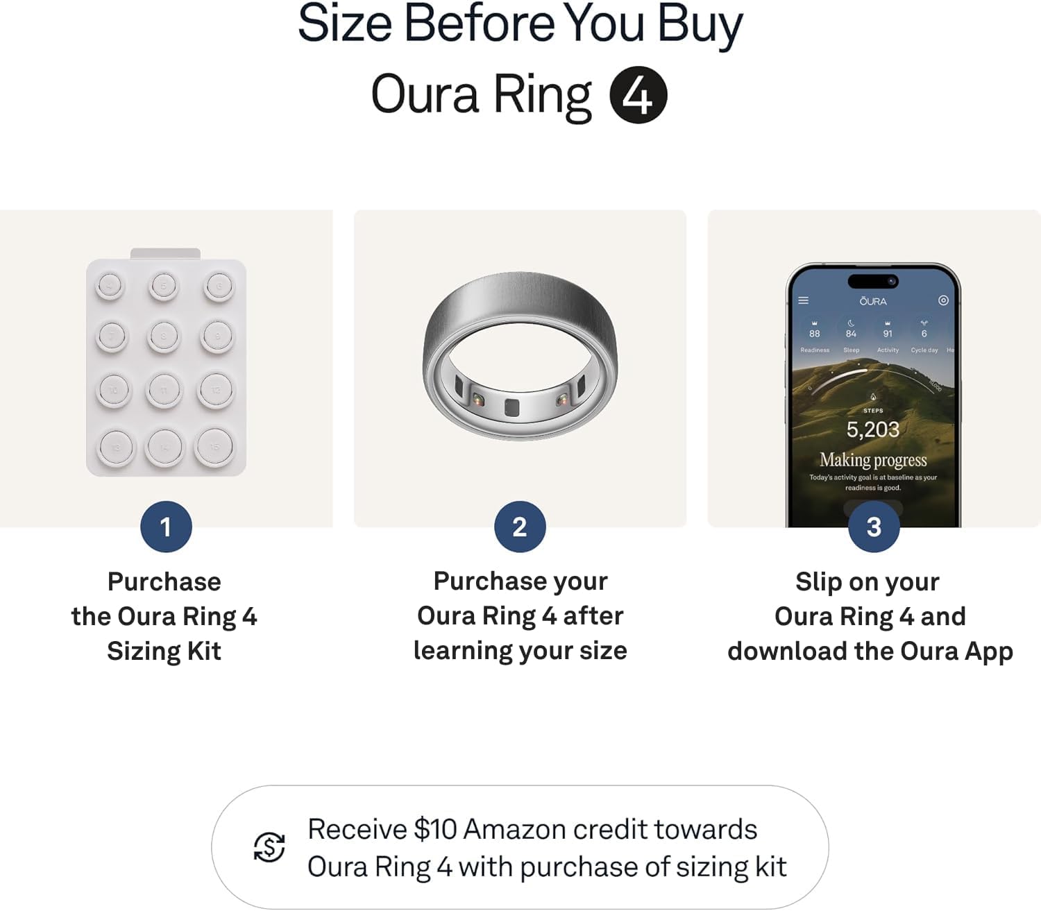 Oura Ring 4 - Brushed Silver - Size 12 - Sleep, Activity, Women's Health, AI Advisor, Up to 8 Days of Battery Life, Size Before You Buy, Android & iOS Compatible