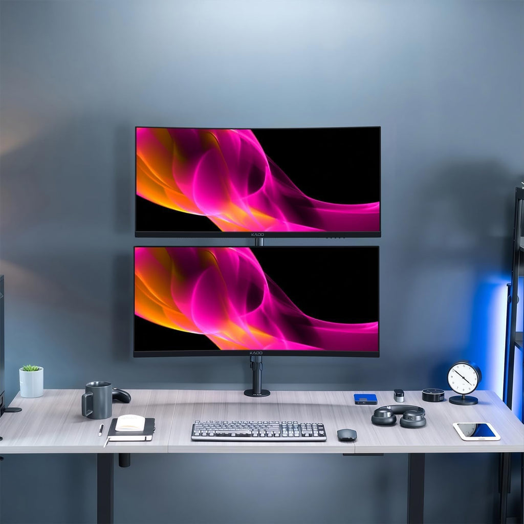 Kado Dual Gaming Monitor Setup - 2-Pack 34' Curved 1500R 21:9 Ultrawide 3440x1440 165Hz 1ms WQHD Computer Monitor, Stacked Setup AMD FreeSync Premium, VESA Mount HDMI DisplayPort Built-in Speakers