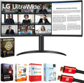LG 34WR55QK-B 34' Curved UltraWide WQHD HDR 10 100Hz Monitor with USB Type-C Bundle with Elite Suite 18, 2X HDMI Cable and Deco Gear CPS Exclusive 26 Month Protection Pack (BEACH-CPS-26M500)
