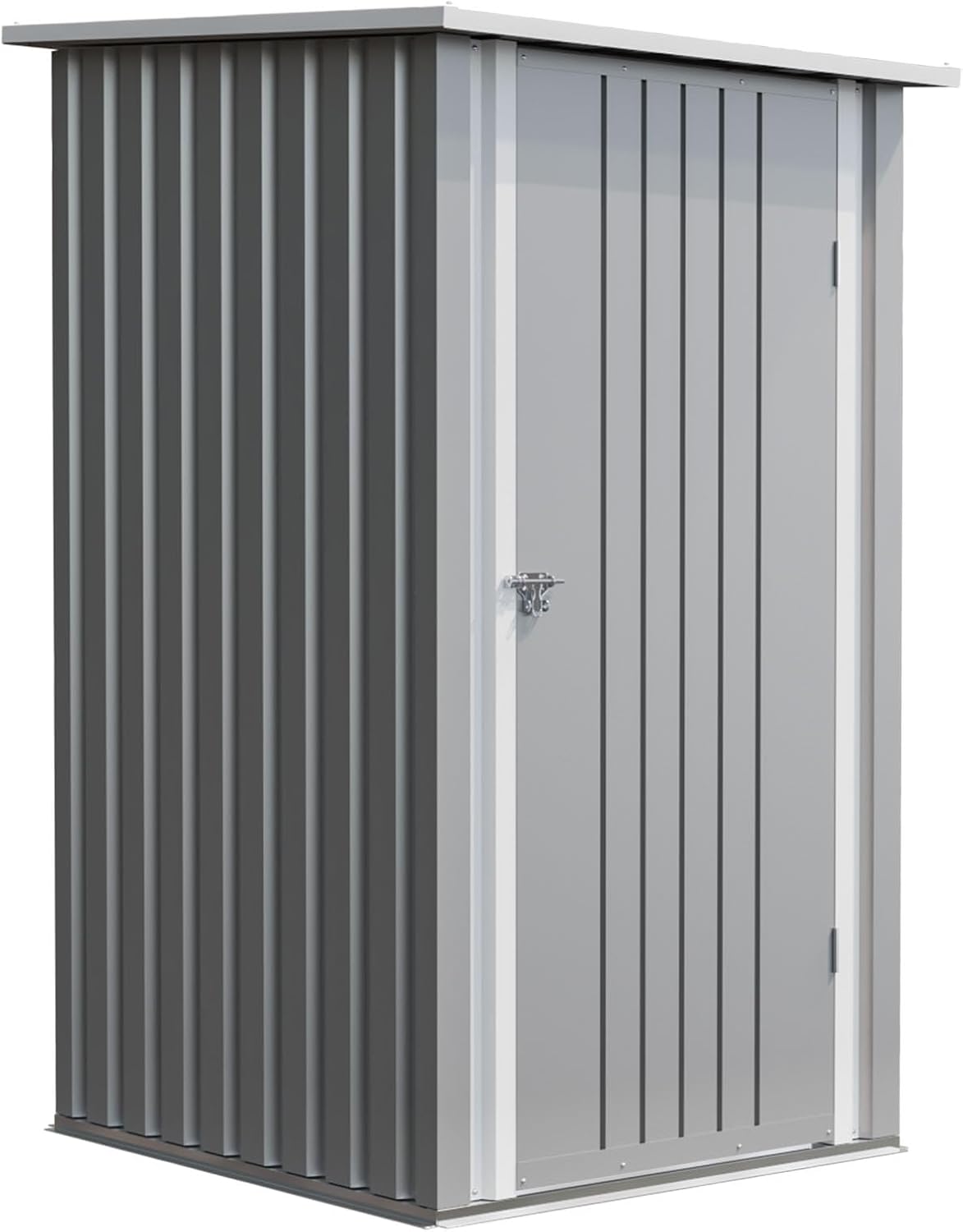 Patiowell 3x3 FT Storage Shed, Outdoor Metal Small Sheds with Lockable Door and Sloping Roof, Waterproof Outside Utility Garden Tool Shed for Patio Lawn Backyard, Gray