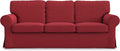Cotton Ektorp 3 Seat Sofa Cover Slipcover Replacement Made for The IKEA Ektorp 3 Seat Sofa Cover(Cotton Red)-Does NOT fit Ektorp 3.5-seat Sofa