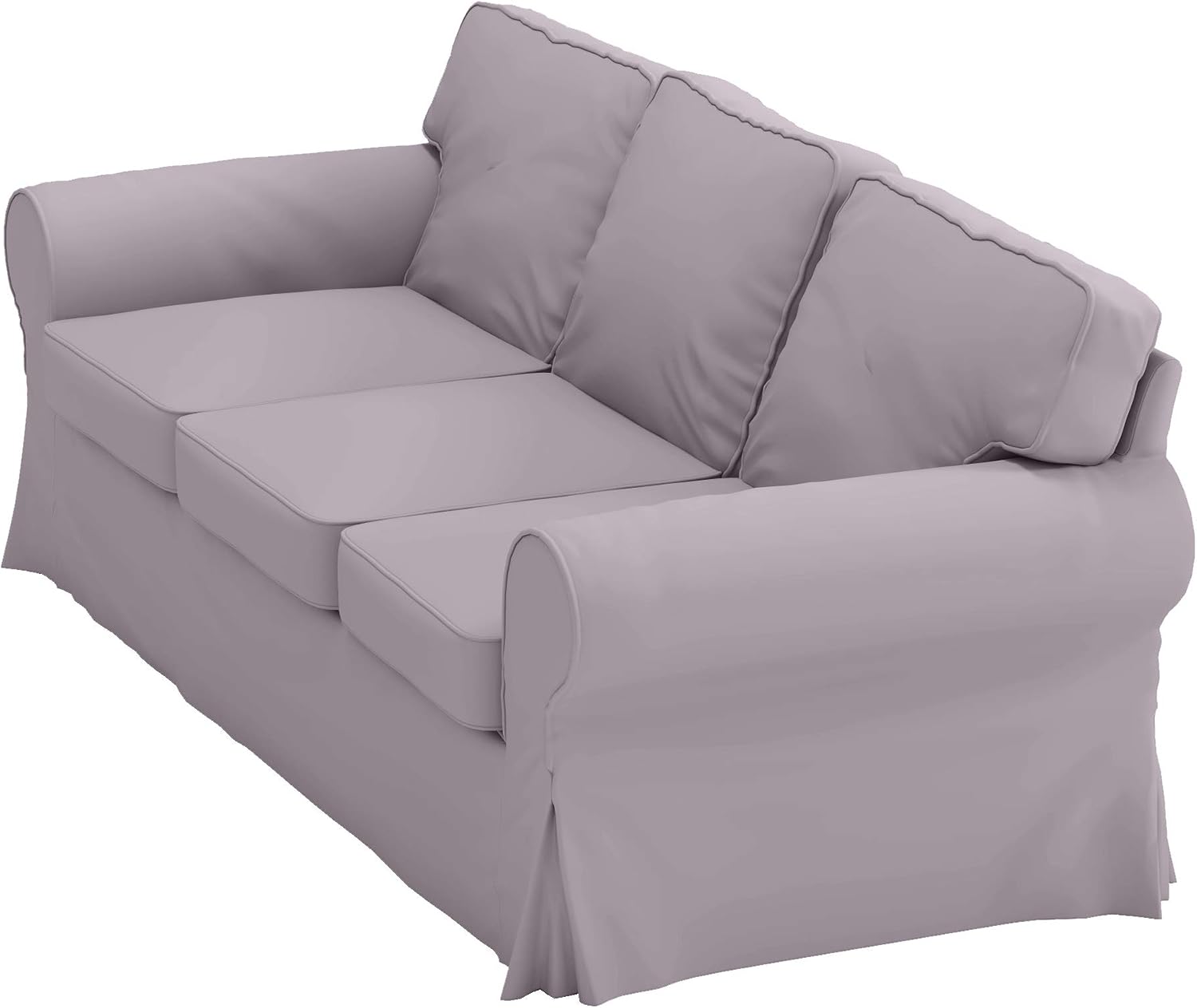 Sofa Covers Compatible with IKEA Ektorp 3 Seat Sofa Slipcovers (Polyester Flax Light Gray, Ektorp Sofa)
