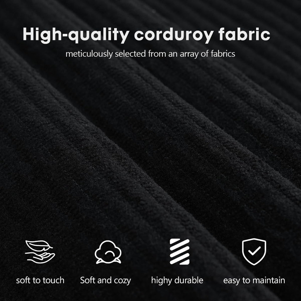 78.8' Modular Sofa Bed - 4-in-1 Convertible Design with Corduroy Fabric and High Density Sponge, Removable Cover and Fixed Frame