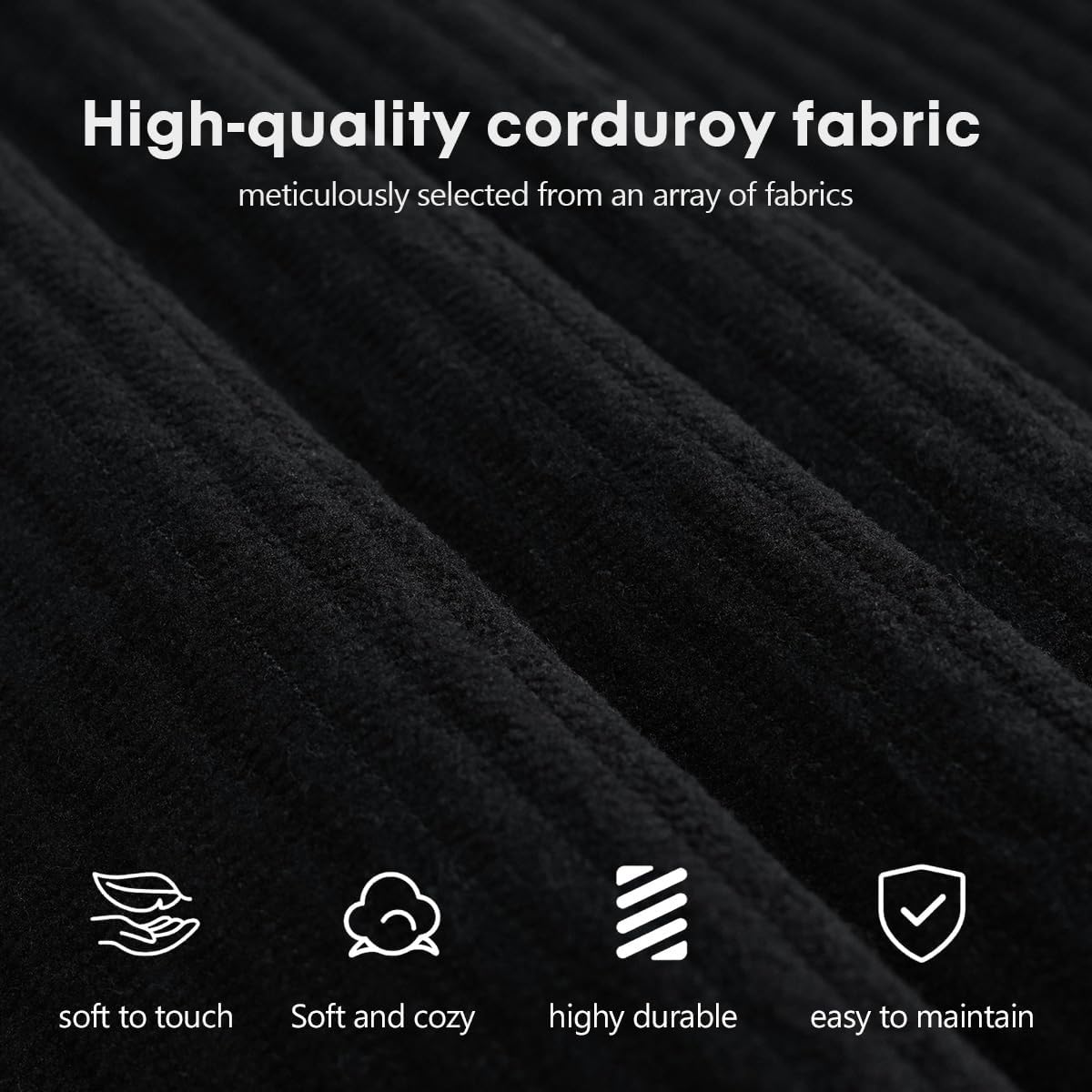 78.8' Modular Sofa Bed - 4-in-1 Convertible Design with Corduroy Fabric and High Density Sponge, Removable Cover and Fixed Frame