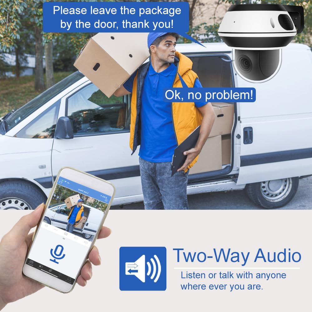 GW Security 8 Channel 12MP NVR with (4) x UHD 8MP 4K IP POE 5X Optical Zoom Motorized Two-Way Audio PTZ Color Night Vision Dome Security Camera System, Face Recognition, Human/Vehicle Detection