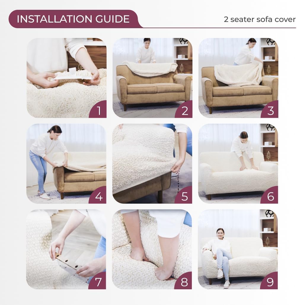 PAULATO BY GA.I.CO. Stretch Sofa Slipcover 1-Piece Elastic Couch Covers for 3-Seater & 4-Seater Sofa Loveseat Armchair Non-Slip Cover Machine Washable Protector – Ash (40'-63' Wide)
