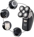 Electric Shaver for Men, 5-in-1 Bald Head Shaver & Grooming Kit Cordless and Rechargeable Wet/Dry 5 Head 5D Shaver, Rechargeable Bald Head Razor for Home/Travel Tool