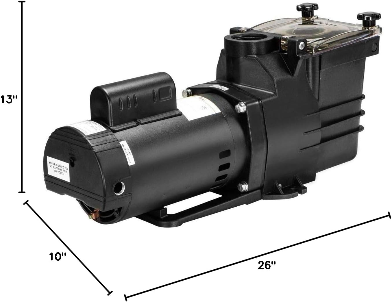 XtremepowerUS 1.5HP Swimming Pool Pump High-Flow Spa for Above In-Ground Pool 2' NPT Variable Speed High Flow, 230V Fitting Adapter Included