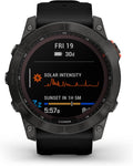 Garmin Fenix 7X Solar, Larger Sized Adventure smartwatch, with Solar Charging Capabilities, Rugged Outdoor Watch with GPS, Touchscreen, Health and Wellness Features, Slate Gray with Black Band