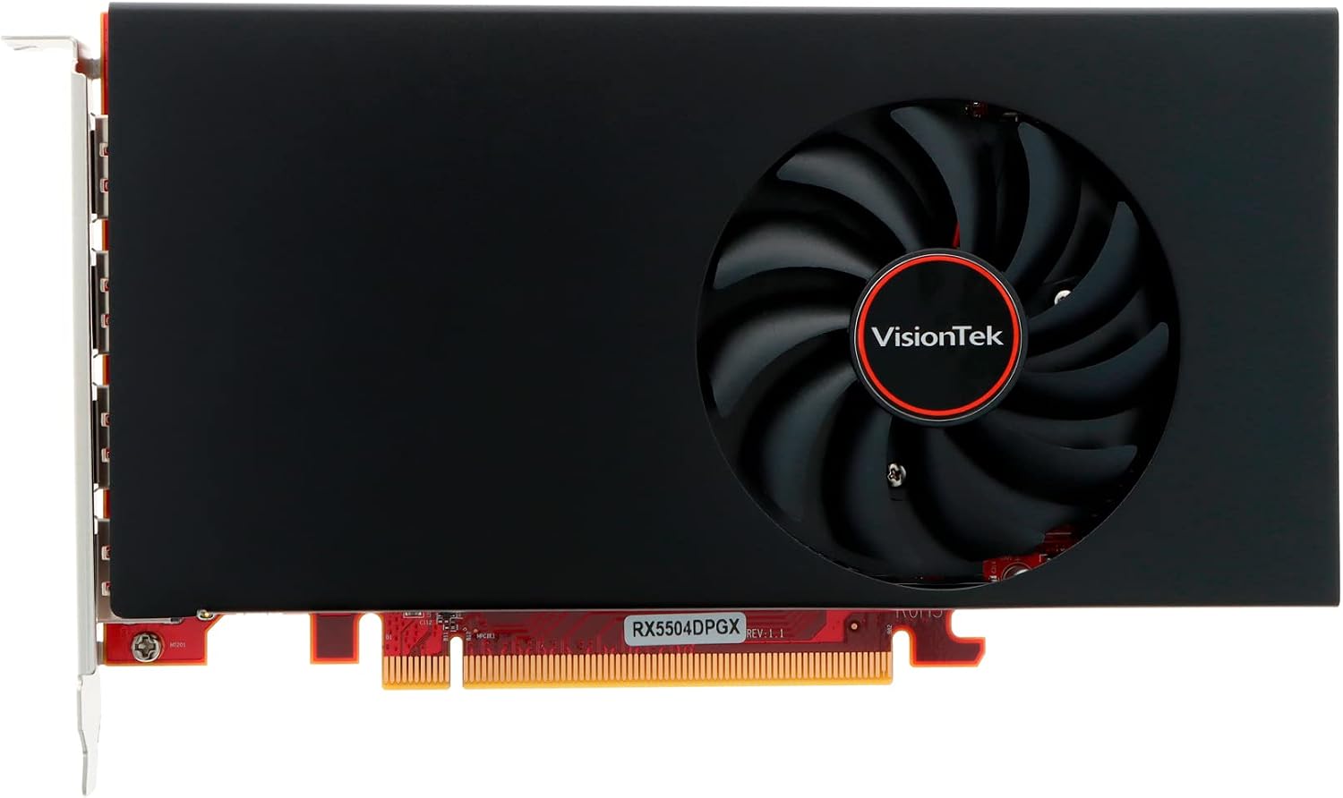 VisionTek AMD Radeon RX 550 4GB GDDR5 for PC – Computer Graphics Card: Supports 4k Monitor Resolution – x4 DisplayPort Outputs, PCI Express 3.0, DirectX 12, Bus-Powered - 901458