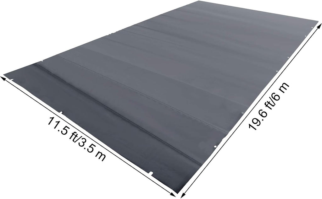 VEVOR 12x20ft Rectangular Swimming Pool Cover, PVC Charcoal Winter Canopy, Waterproof & Dirt-Repellent