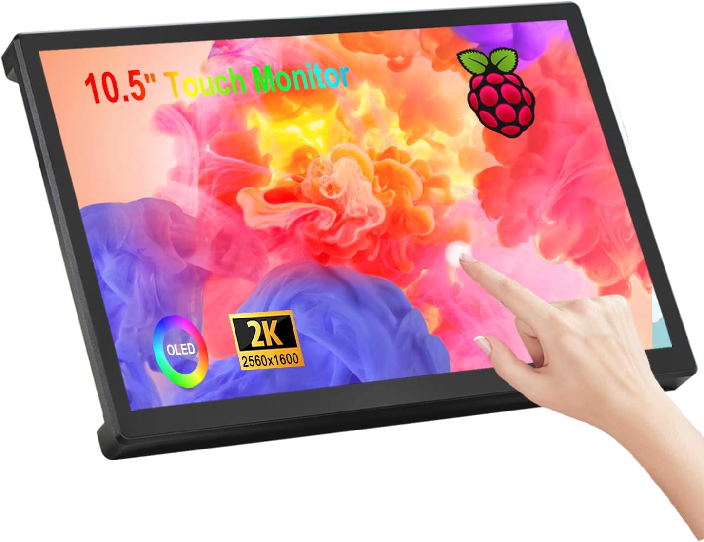 wisecoco 10.5 Inch Touchscreen Monitor for Raspberry Pi 2560×1600 2K OLED Display for RPi 5/4B/3B CM3+/4 HDMI Port Supports Jetson Nano/Windows