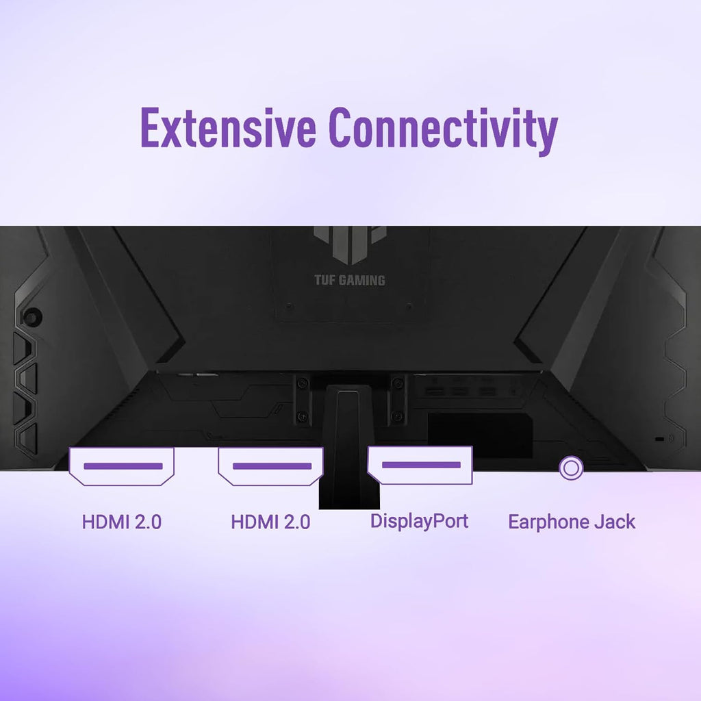 ASUS TUF 24' FHD Gaming Monitor, Fast IPS Display, 240Hz Refresh Rate, 0.3ms Response Time, G-SYNC Compatible, FreeSync Premium, ELMB Sync, AI-Powered Gaming Features, Built-in Speakers - Black