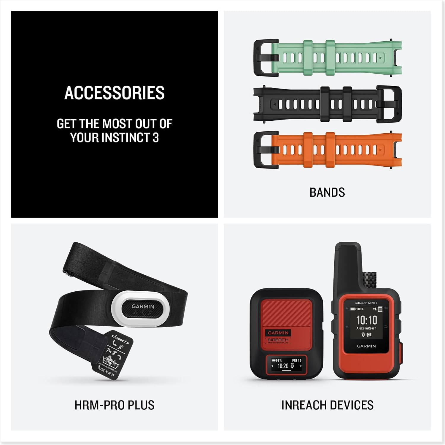 Garmin Instinct® 3 45mm, AMOLED Display, Rugged Outdoor GPS Smartwatch, Metal-Reinforced Bezel, Built-in Flashlight, Up to 18 Days of Battery Life, Neo Tropic