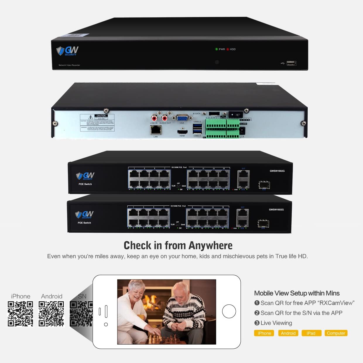 GW Security 32 Channel 12MP NVR UltraHD 4K (3840x2160) PoE Security Camera System with 32 x 4K (8MP) IP Microphone AI Dome Camera, 100ft Night Vision, Outdoor/Indoor Surveillance Camera