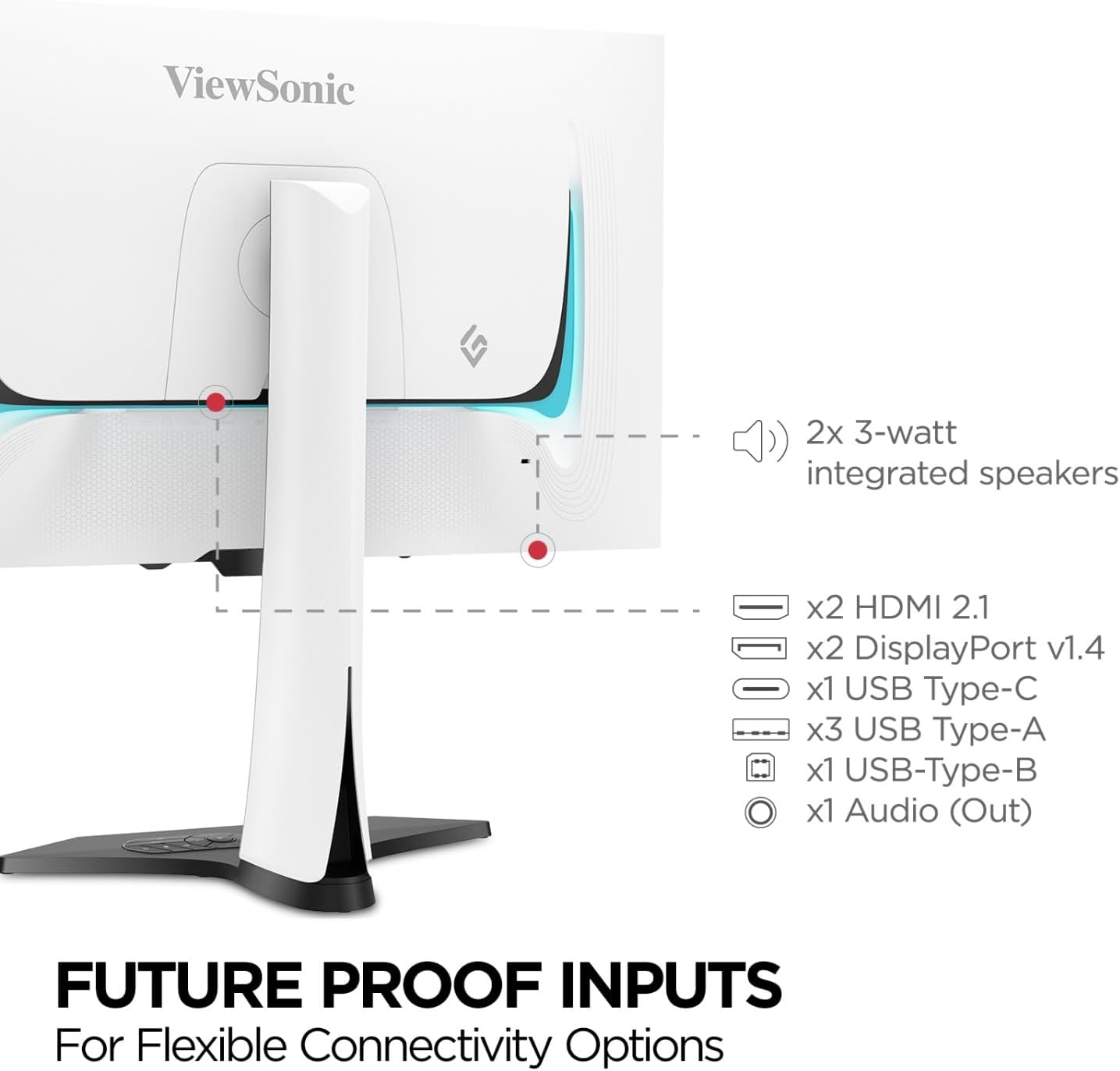 ViewSonic XG272-2K-OLED 27 Inch 1440p 240Hz White Gaming Ergonomic RGB OLED Monitor with up to 0.01ms, AMD FreeSync Premium, G-Sync Compatibility, and USB-C/HDMI v2.1/DP Inputs (Renewed)