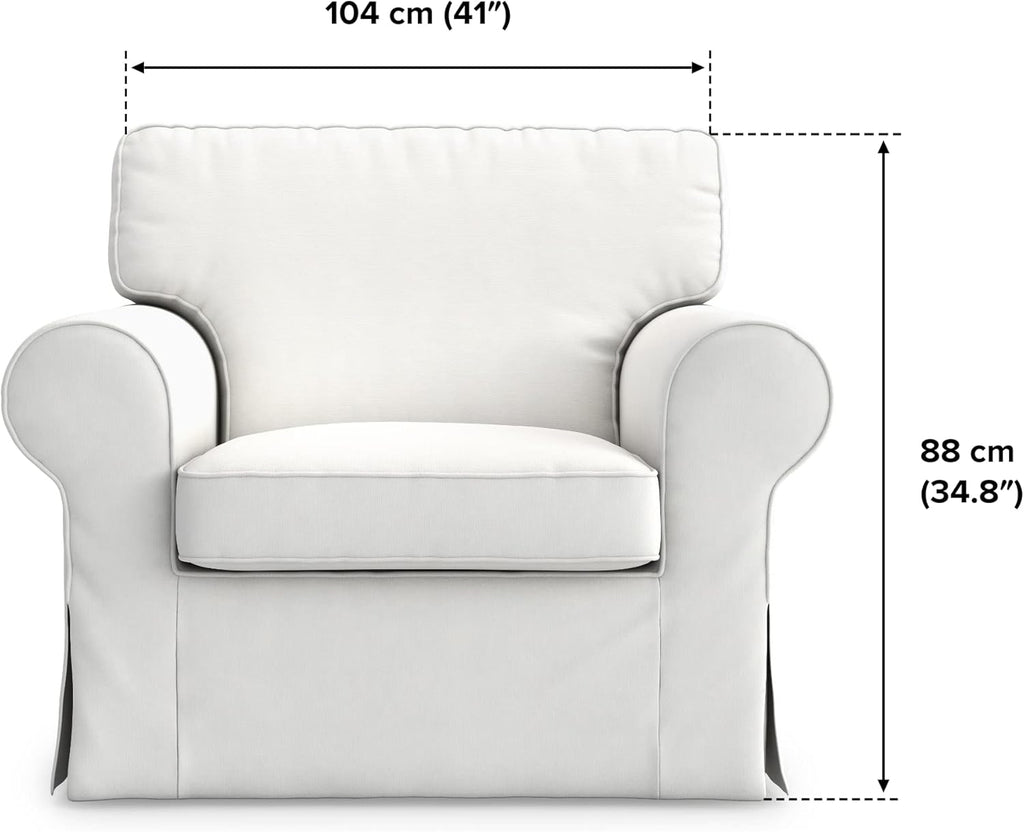 Ektorp Chair Cover Replacement for IKEA Ektorp Armchair Cover, Ektorp Chair Slipcover, Ektorp Cover Only!(Daily Off White)