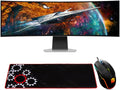 Samsung 57' Odyssey Neo G9 Dual 4K UHD Quantum Mini-LED Curved Gaming Monitor Bundle with Deco Gear Wired Gaming Mouse + Large Extended Pro Gaming Mouse Pad Water Resistant