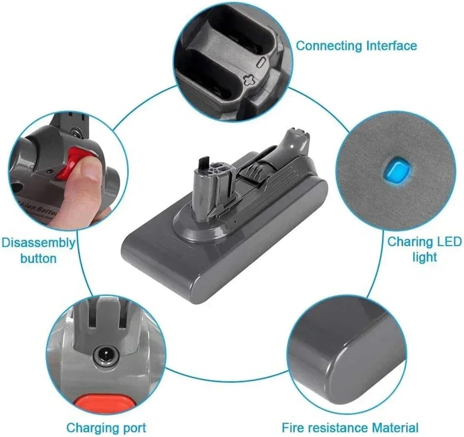 Vacuum Cleaner Accessories 25.2V Battery 6800mah， Compatible for Dyson V11 / V11 Absolute /V11 Animal /V11 Fluffy(2PCS)